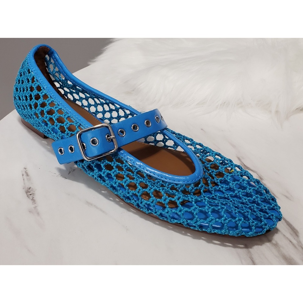 NEW NO BOX SIZE 8 MADEWELL THE REMY MARY JANE FLAT ballet strap Fishnet
